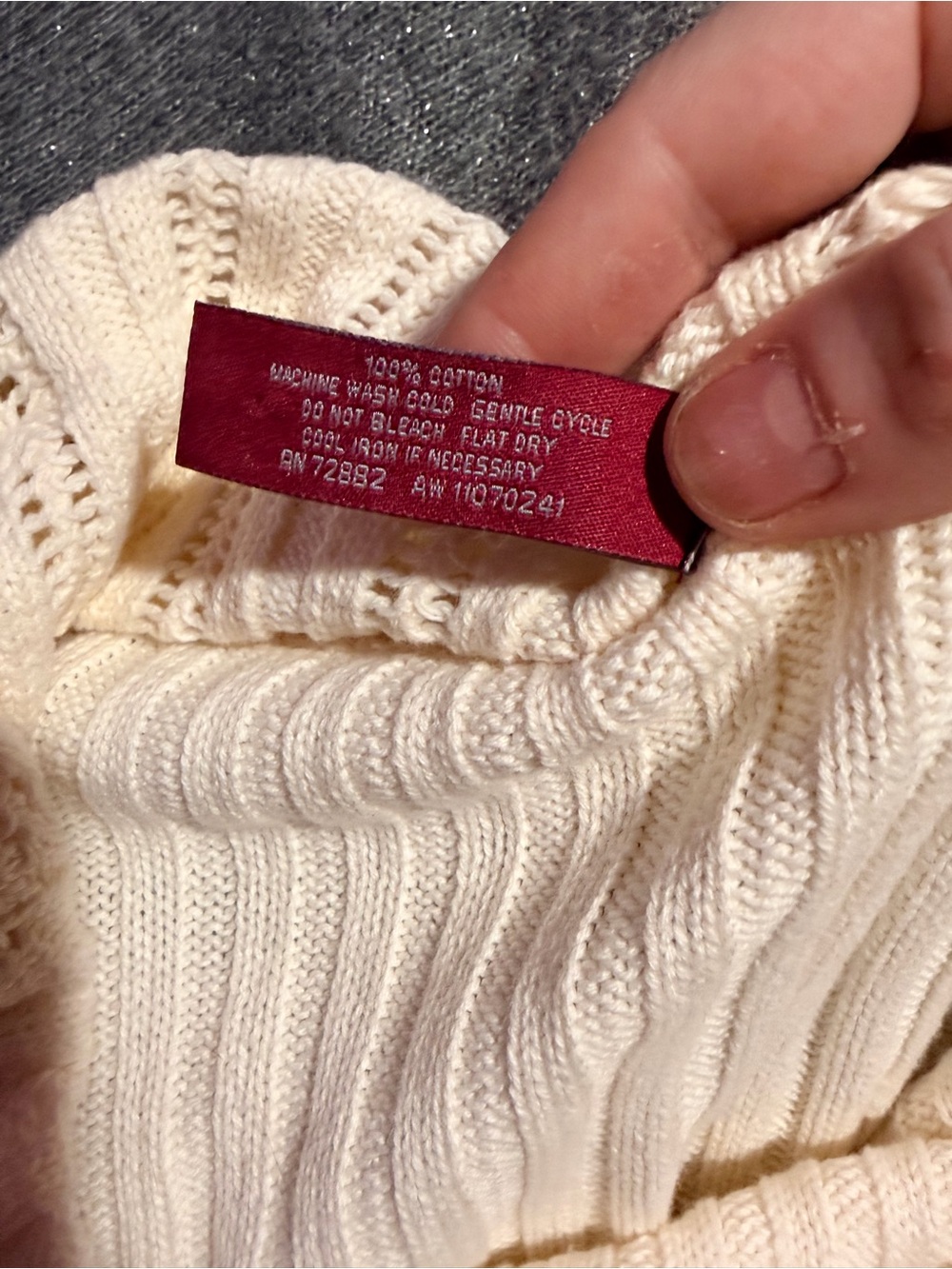 Gitano Cream Off-Shoulder Ribbed Button Sweater - Picture 5 of 5